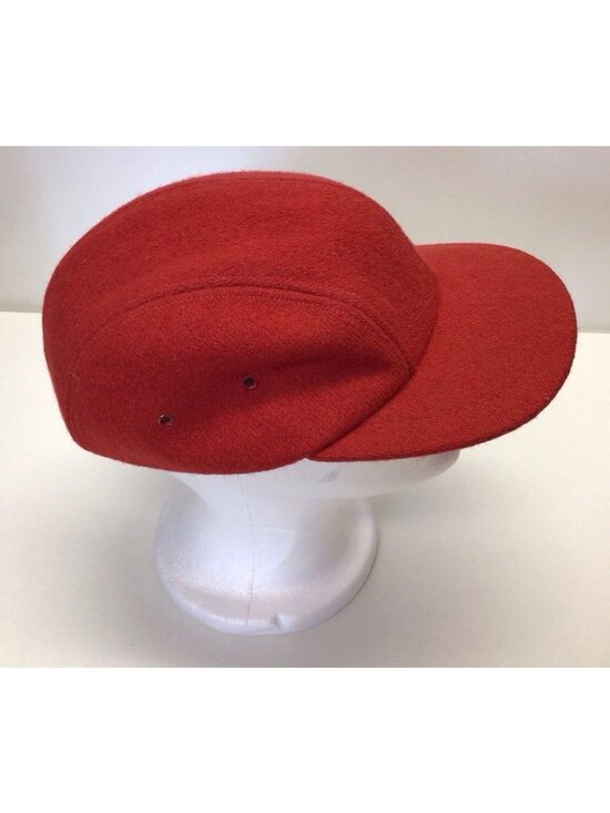 Vintage J. Crew Red Wool Baseball Cap Sz Medium Made In USA Unisex Classic Soft
